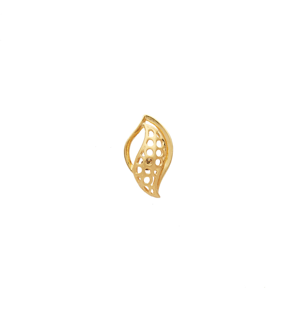 22Ct Curve Hole Gold Earrings