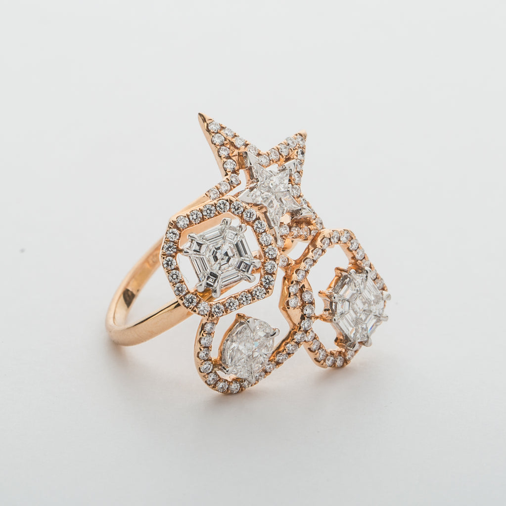 18k Star Dazzle  Diamond Ring