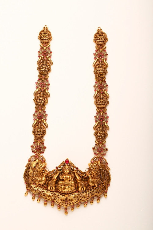 Lakshmi-Peacock-Elephant Nakshi Necklace