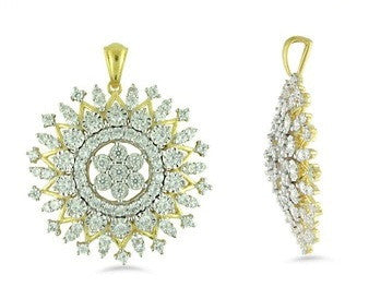 Floral Chakra Light Weight Diamond Pendant