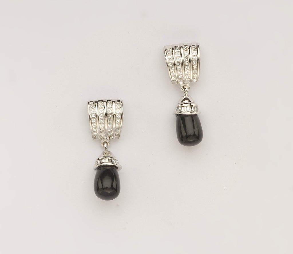 Petite Black Drop Diamond Earring