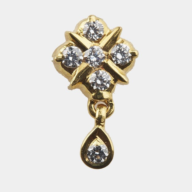 Carlee Five Stone Diamond Studs with Single Diamond Drops