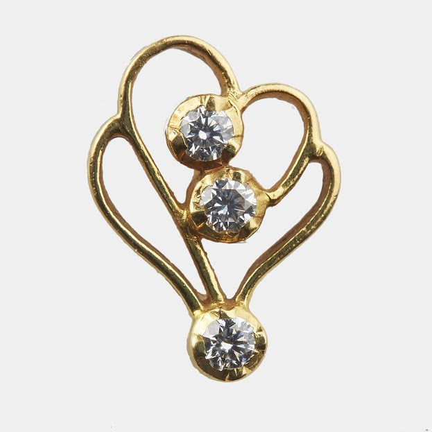 Madini Heart Three Stone Diamond Studs