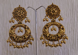 Floral Twist Gold Nakshi Jhumki