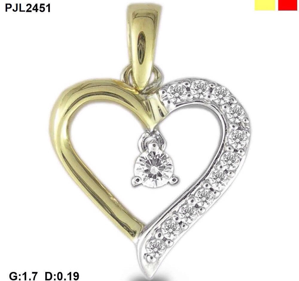 Delicate Heart Shaped Light Weight Diamond Pendant