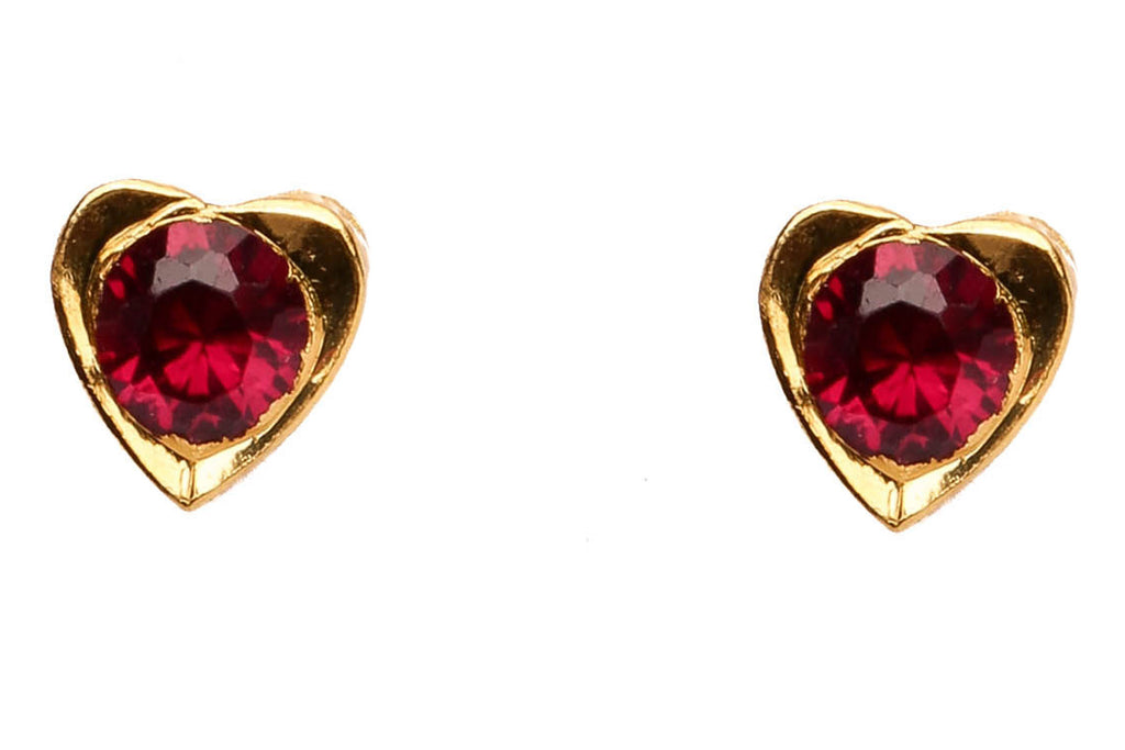 Red Heart Gold Studs