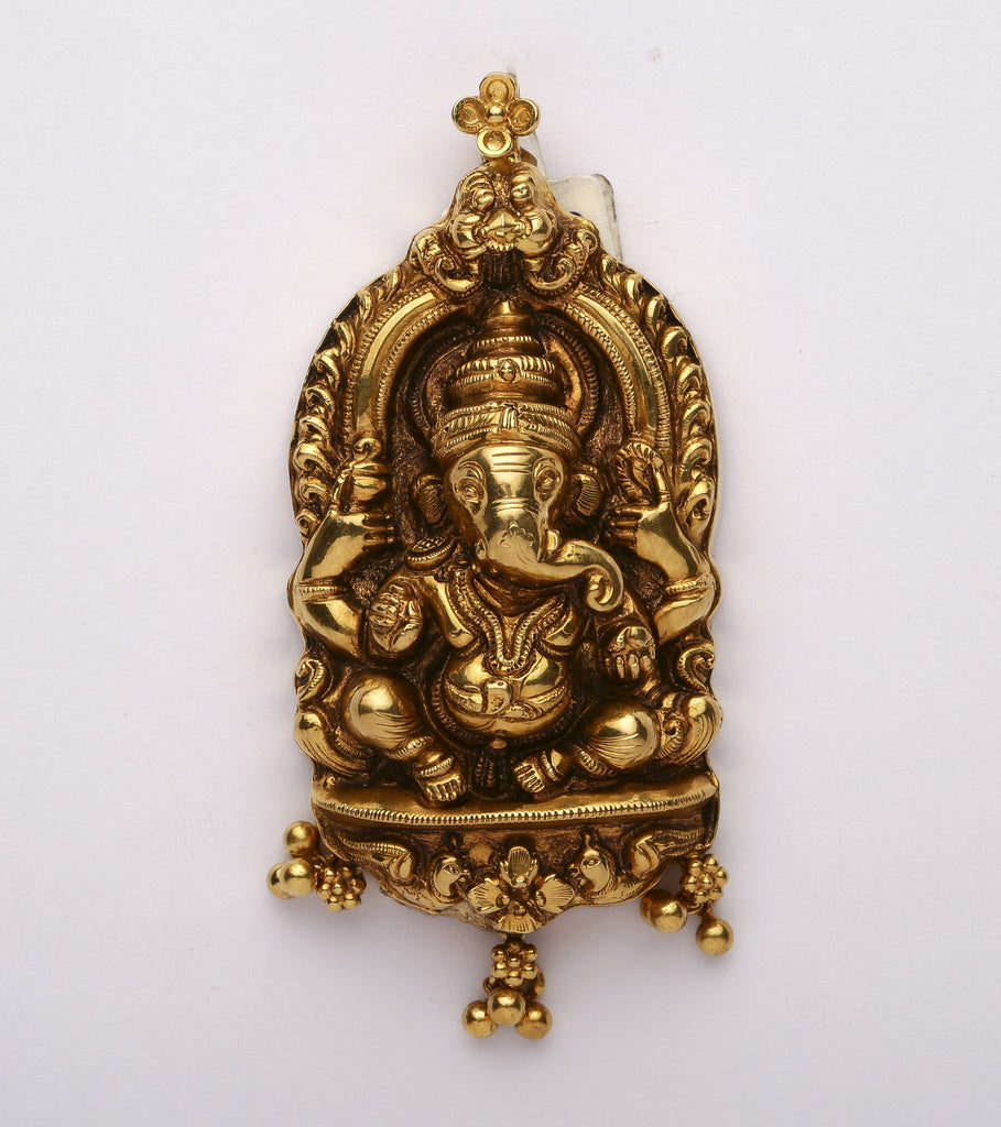 Ethnic Ganesha Carved Nakshi Pendant