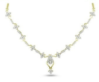 Floral Curve Diamond Necklace