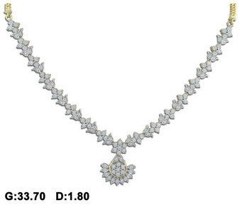 Multi Flower Light Weight Diamond Necklace