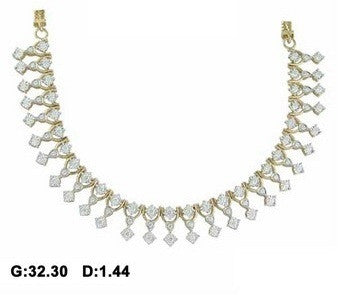 Square Pointer Light Weight Diamond Necklace