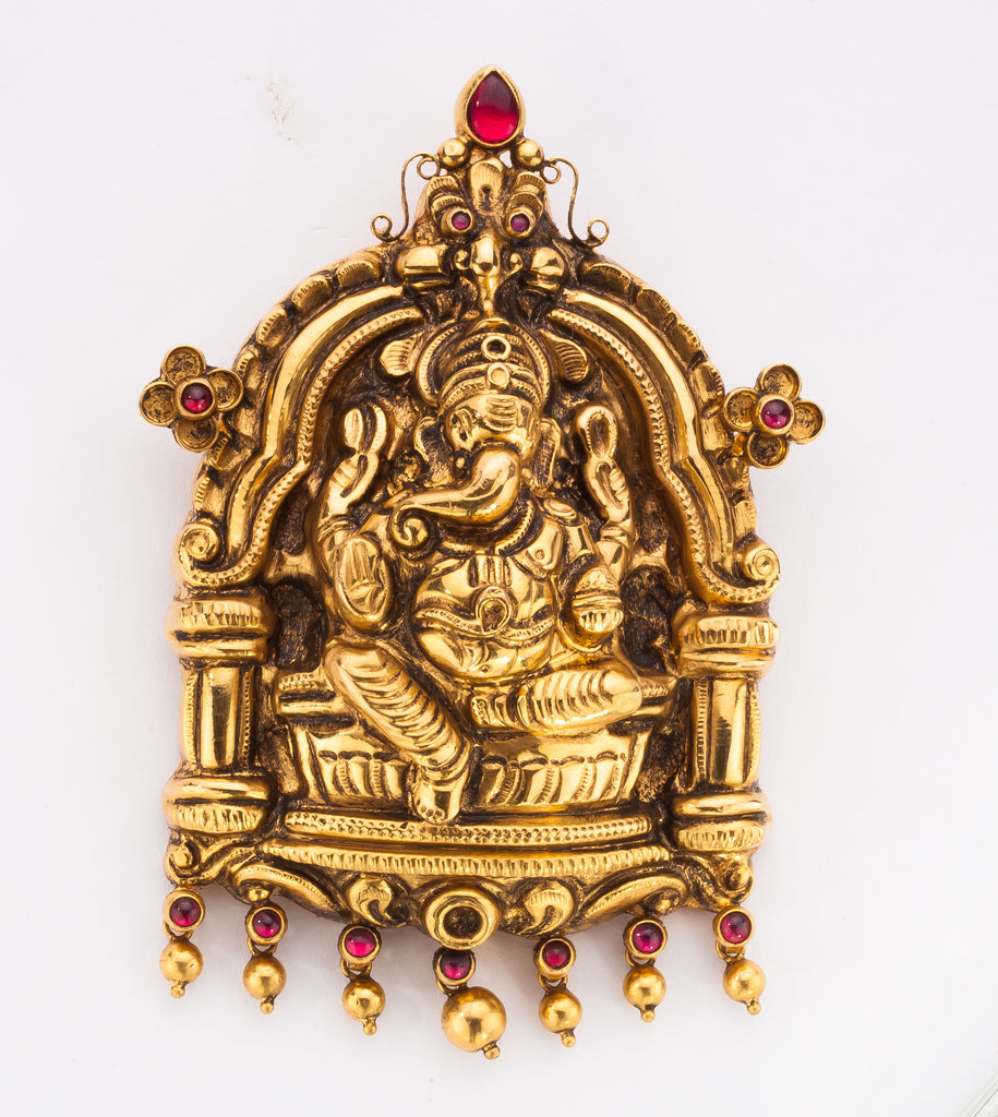 Ganesh Red Nakshi Pendant