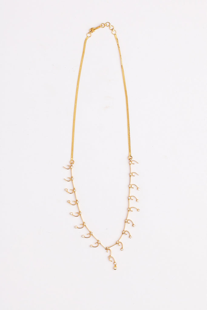 Curvy Hook Diamond Necklace