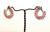 Pink Hoop Diamond Earrings