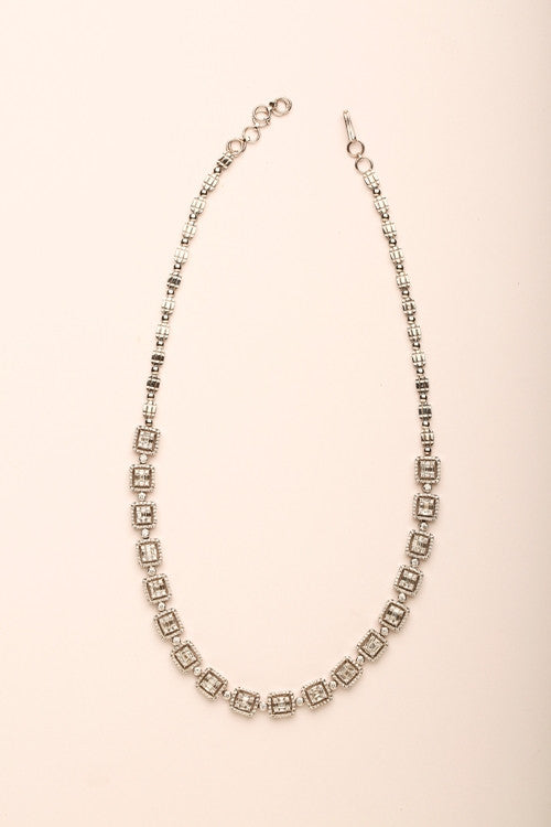 Diamond Studded Square Diamond Necklace