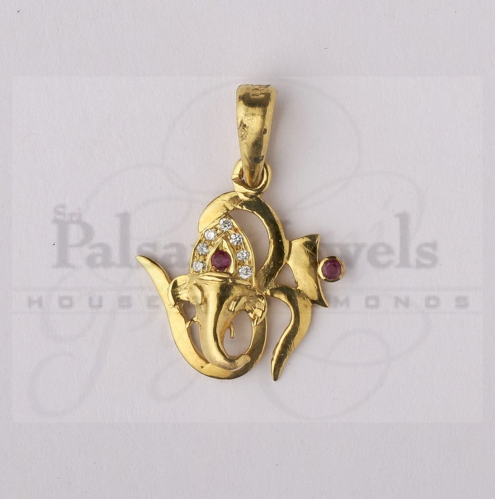 Ganesha Ruby & Diamond Pendant