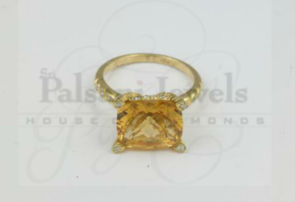 Yellow Stone Diamond Ring