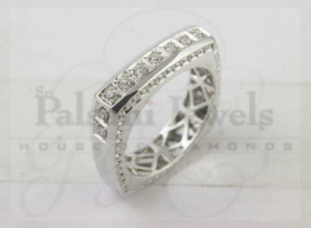Classy Carved Diamond Ring