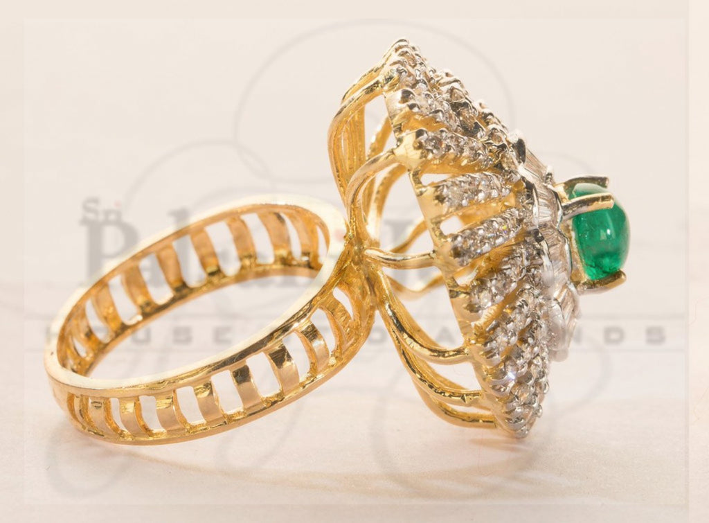Scintillating Green Diamond Ring
