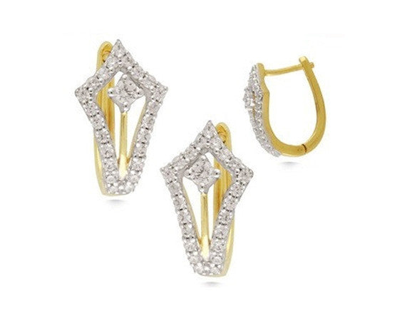 Diamond Waterfall Earrings in 14 kt yellow gold – Wellington & Co