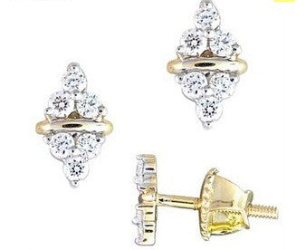 Delicate Trio Light Weight Diamond Earrings