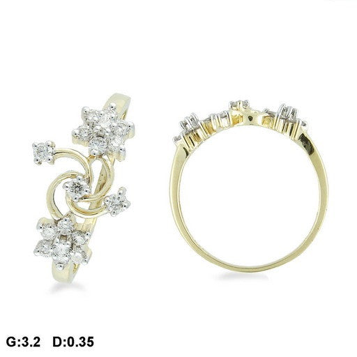 Floral Swirl Light Weight Diamond Ring