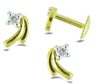 Double Pointer Light Weight Diamond Earrings
