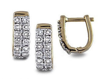 Double Path Light Weight Diamond Earrings