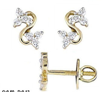 Floral S Light Weight Diamond Earrings