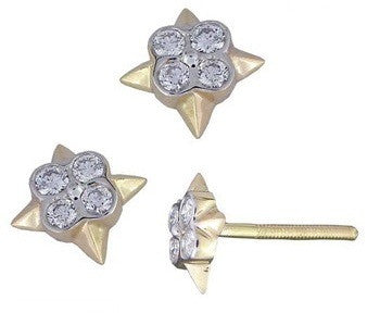 Four Pointer Light Weight Diamond Earrings