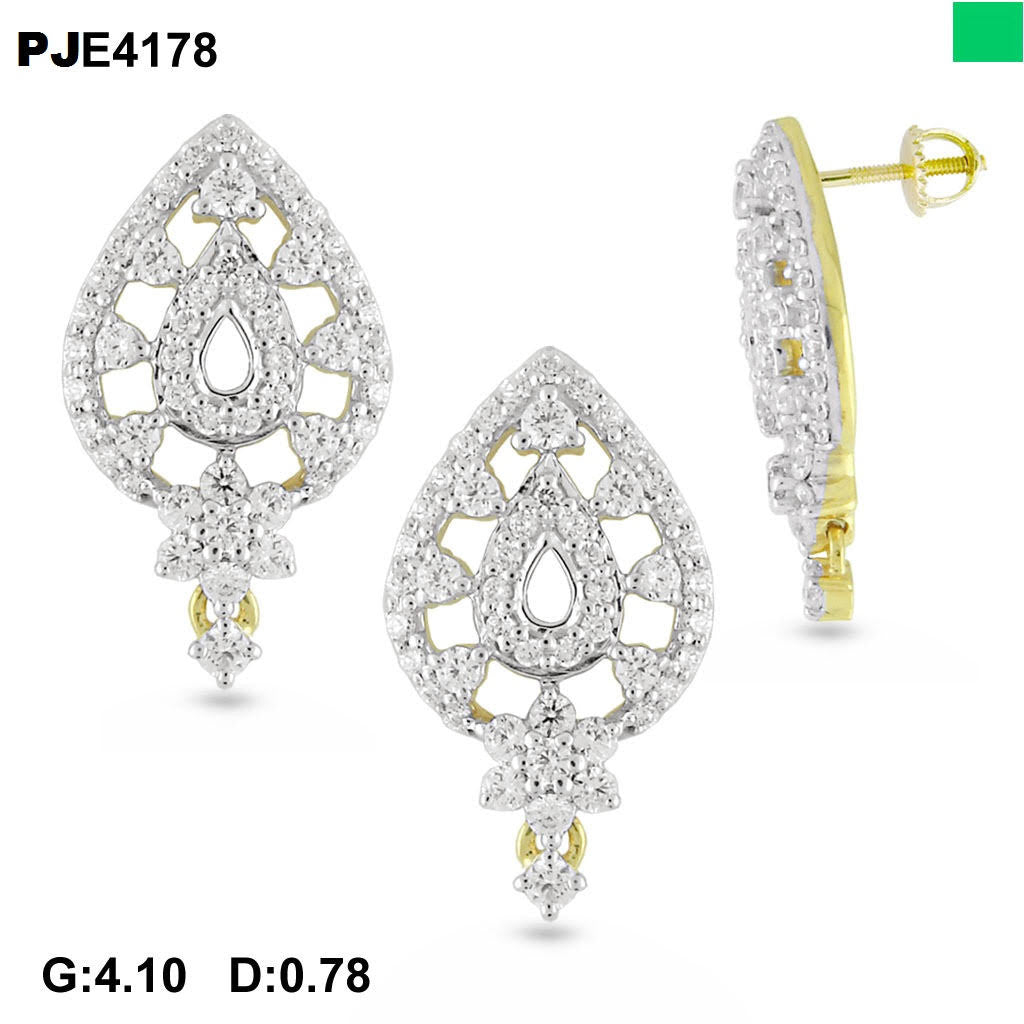 Dazzling Leaf Light Weight Diamond Earring