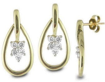 Floral Hoop Light Weight Diamond Earrings