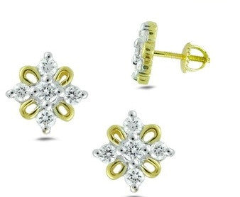 Floral Plus Light Weight Diamond Earrings