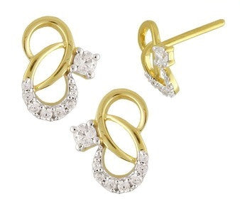 Curvy Maze Light Weight Diamond Earrings
