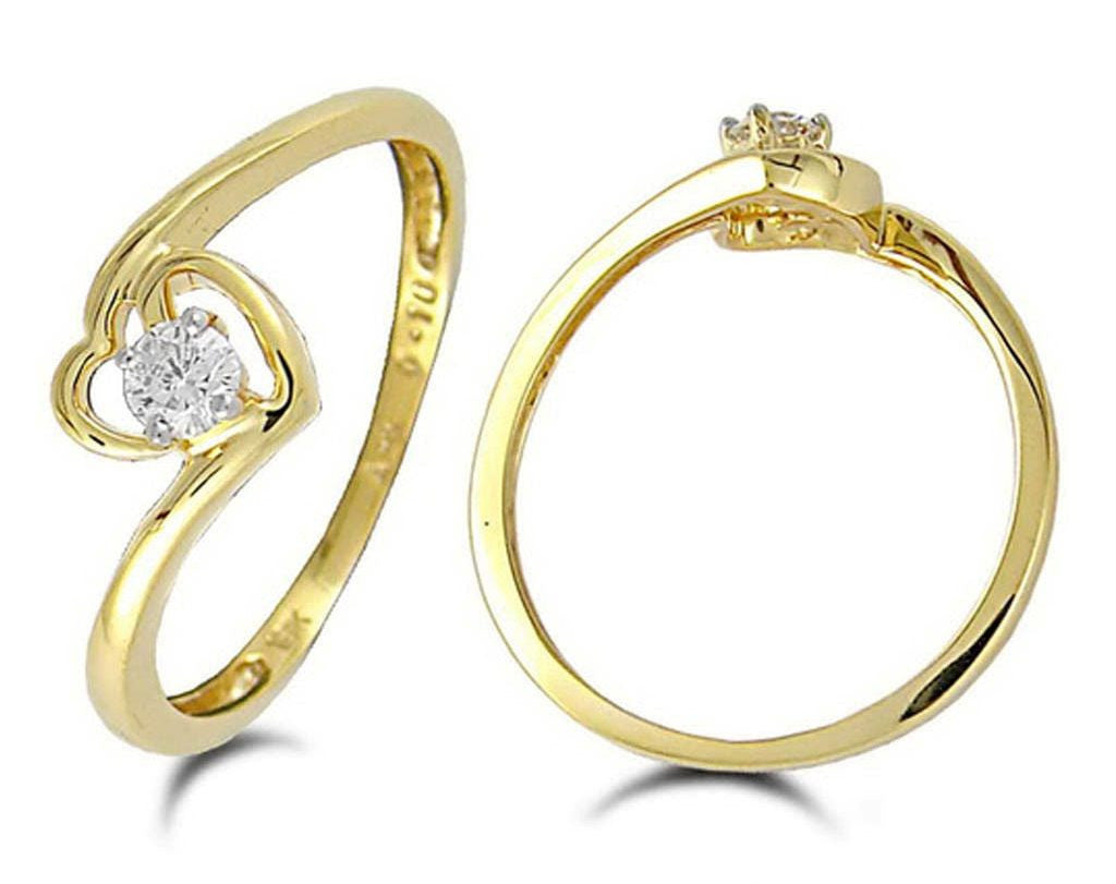 Curvy Heart Light Weight Diamond Ring