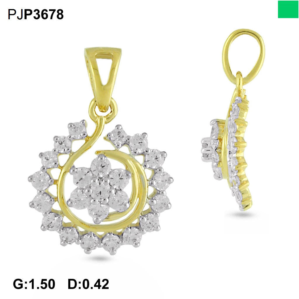 Floral Orn Light Weight Diamond Pendant