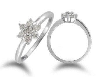 Dainty Flower Light Weight  Diamond Ring