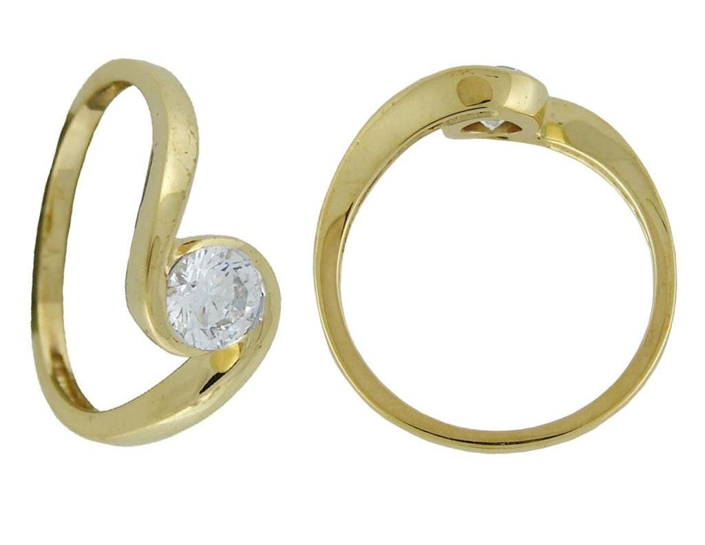 Curvy Design Light Weight Diamond Ring