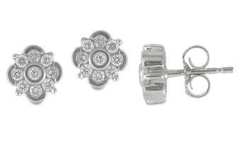 Dainty Flower Light Weight Diamond Earrings